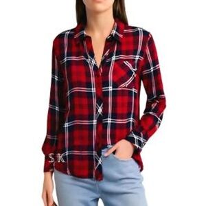 Rails Red and Navy Hunter Plaid Checkered Button Down Shirt